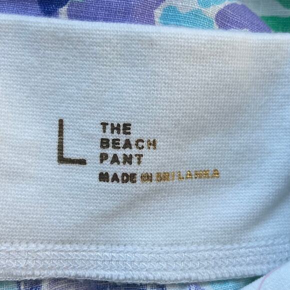 NEW Lilly Pulitzer Linen Beach Pant Lilly's Lilac Nice Ink Pull On Women's Large - Picture 3 of 9